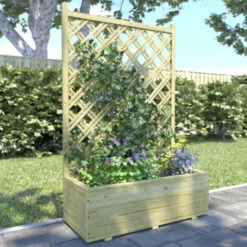 Bloembak Met Dubbele Trellis 90x40 Cm -Mode Woonwinkel 123 1080