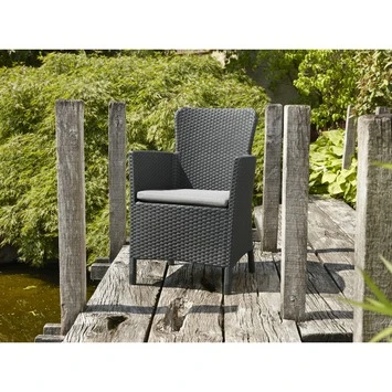 ALLIBERT Tuinstoel Miami Antraciet 2 ALLIBERT Tuinstoel Miami Antraciet - Afbeelding 2