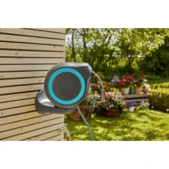 Gardena Wandslangenbox Roll-up 20 Meter Grijs Blauw -Mode Woonwinkel 123 1175