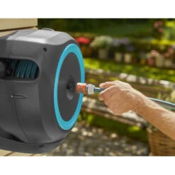 Gardena Wandslangenbox Roll-up 20 Meter Grijs Blauw -Mode Woonwinkel 123 1177