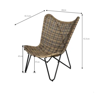 Vlinderstoel Belize Zwartbruin 2 Vlinderstoel Belize Zwartbruin - Afbeelding 2