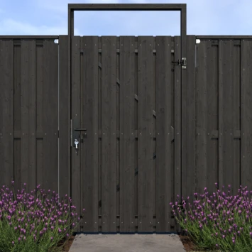 Poortpakket Antraciet Op Metalen Frame 6 Poortpakket Antraciet Op Metalen Frame - Afbeelding 6