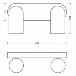 Philips Opbouwspot MyLiving Pongee LED Wit 2 X 5.5W -Mode Woonwinkel 123 1515