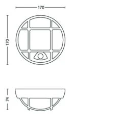 Philips Buitenlamp Eagle Met Bewegingssensor Met Raster Zwart LED 3.5W -Mode Woonwinkel 123 1580
