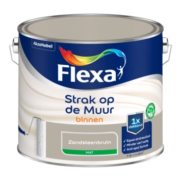 Flexa Strak Op De Muur Zandsteenbruin Mat 2,5 Liter 2 Flexa Strak Op De Muur Zandsteenbruin Mat 2,5 Liter - Afbeelding 2