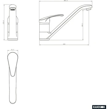 Handson Keukenkraan Diane Met Hendel Chroom 2 Handson Keukenkraan Diane Met Hendel Chroom - Afbeelding 2
