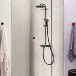 Grohe Douchesysteem Vitalio Start 250 Rond Met Thermostaatkraan QuickFix Mat Zwart -Mode Woonwinkel 123 2124