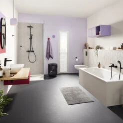 Grohe Douchesysteem Vitalio Start 250 Rond Met Thermostaatkraan QuickFix Mat Zwart -Mode Woonwinkel 123 2125