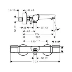 Hansgrohe Thermostatische Badkraan Versostat2 Chroom 15 Cm -Mode Woonwinkel 123 2169
