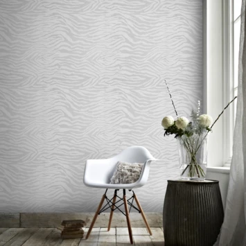 Superfresco Easy Vliesbehang Zebra Zilver 20-124 3 Superfresco Easy Vliesbehang Zebra Zilver 20-124 - Afbeelding 3